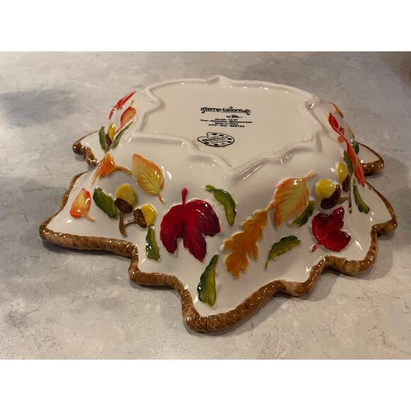 Temptations by Tara Harvest Leaf 1.0Qt Casserole Serving Dish 11x9.5x2.5 New - Picture 3 of 9